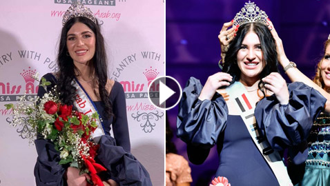 صور وفيديو: طالبة طب عراقية تفوز بتاج ملكة جمال العرب بأميركا