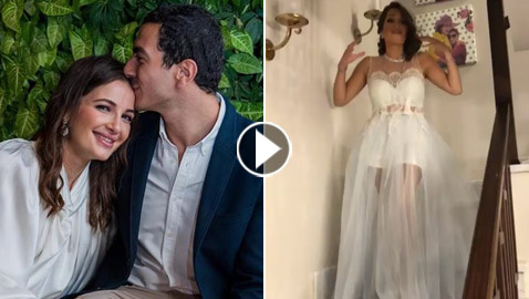 فيديو شام ابنة أصالة في حفل خطوبتها والجمهور: هذا فستان أم قميص نوم؟