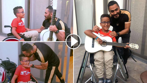 فيديو تامر حسني يحقق حلم طفل من ذوي الإعاقة ويغير عنوان أغنية