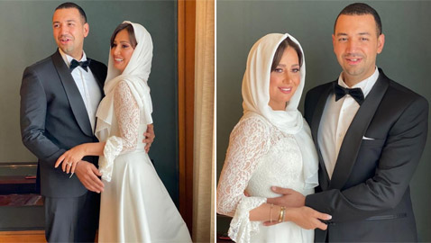 أول صور من عقد قران حلا شيحة على الداعية معز مسعود