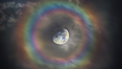 هالة ملونة حول القمر.. مصور إيطالي يوثق ظاهرة (لونار كورونا)